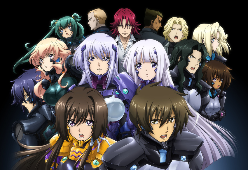 blonde_hair blue_eyes brown_hair cryska_barchenowa cui_yifei everyone group highres inia_sestina muv-luv muvluv sharon_heim short_hair stella_bremer suits takamura_yui tarisa_manandal valerio_giacosa vincent_lowell yuuya_bridges