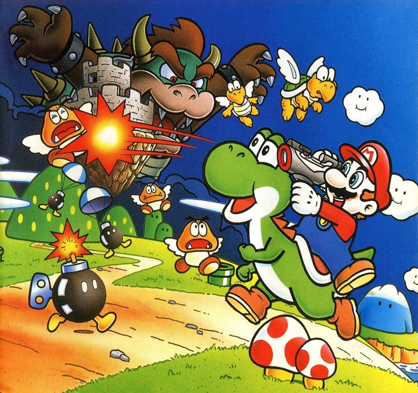 bob-omb bowser castle cloud goomba highres koopa koopa_paratroopa koopa_troopa mario mario_(series) nintendo official_art paragoomba paratroopa pipe super_mario_bros. super_mario_world yoshi yoshi's_safari yoshi's_safari