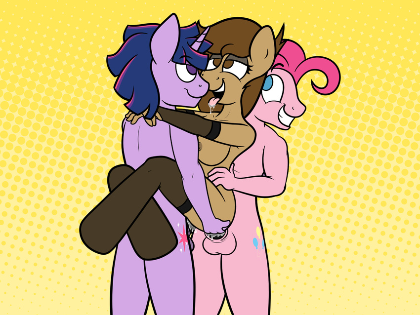 anal anal_penetration anthro anthrofied balls blue_eyes breasts brown_eyes crossgender cum double_penetration drooling equine female friendship_is_magic fur georgia group hair horn horse legwear male mammal my_little_pony nipples open_mouth penetration penis pink_fur pink_hair pinkie_pie_(mlp) pony purple_eyes purple_fur pussy_juice saliva stockings stunner_pony stunnerpony tongue tongue_out twilight_sparkle_(mlp) two_tone_hair unicorn vaginal vaginal_penetration