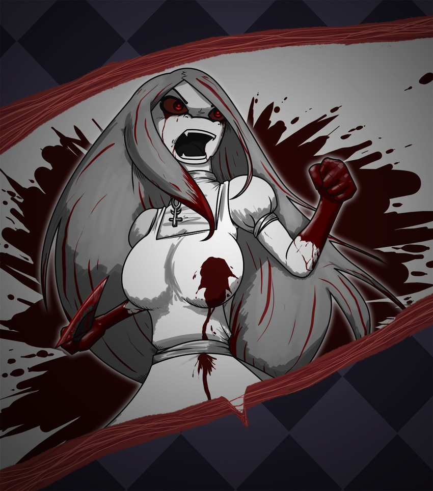 blood female gore hair hysteria knife long_hair solo unknown_artist vorpal_blade weapon