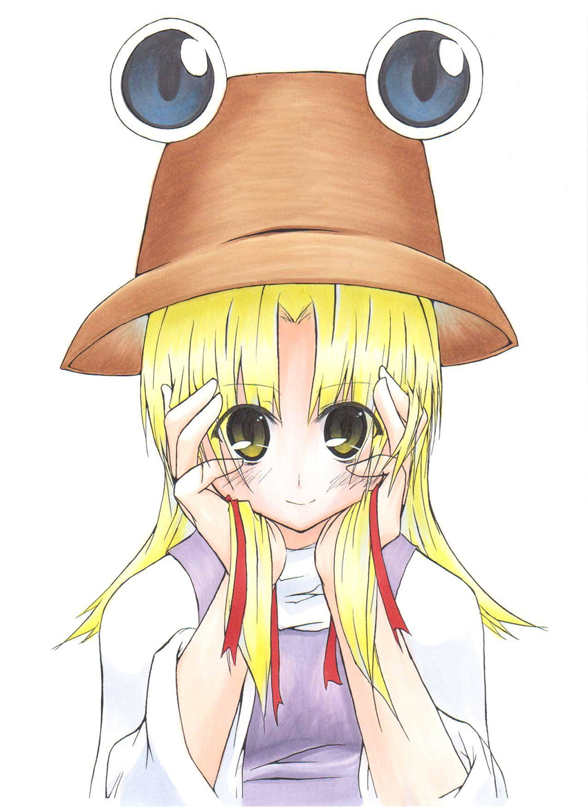 blonde_hair eyes hat highres katori_somekoo moriya_suwako solo touhou