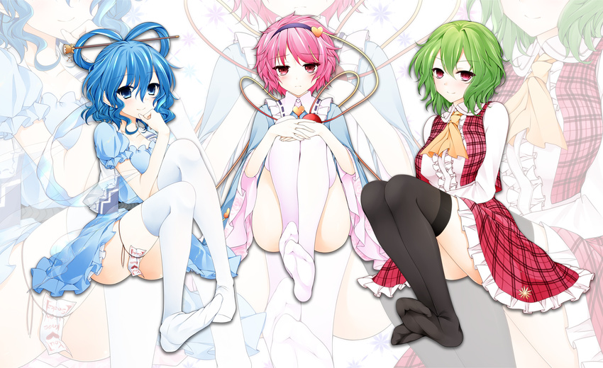 ibara_kasen kaku_seiga kazami_yuuka suzume_miku thighhighs touhou