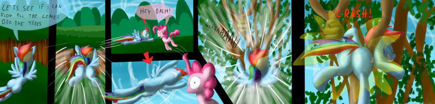 beehive butt comic cutie_mark dialog dialogue english_text equine female feral friendship_is_magic hair horse mammal my_little_pony pegasus pinkie_pie_(mlp) pony rainbow_dash_(mlp) text wings