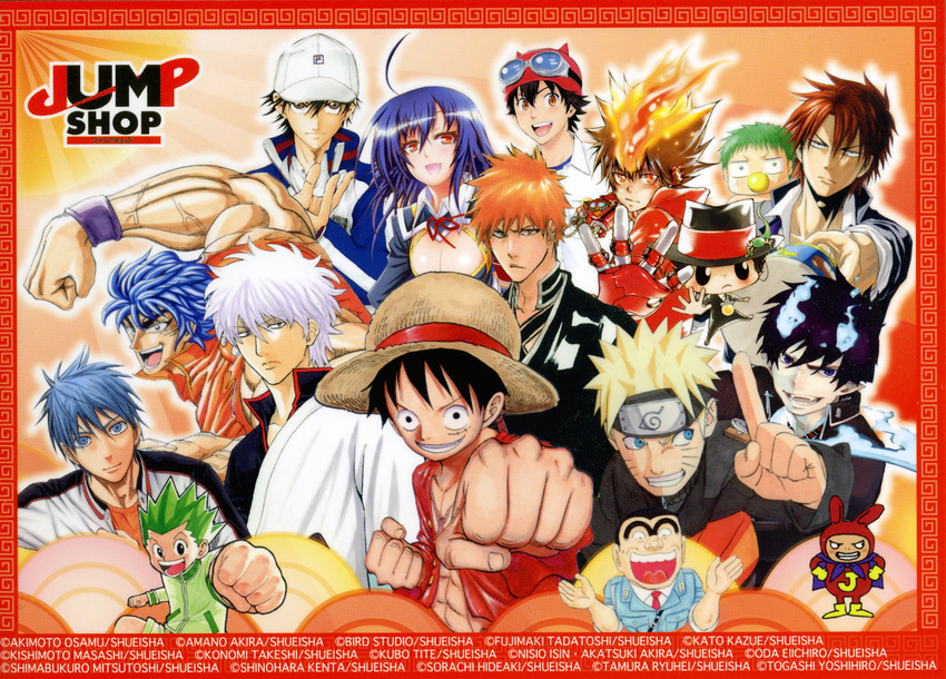 ahoge ao_no_exorcist baby beelzebub beelzebub_(manga) black_hair bleach blonde_hair blue_hair bossun breasts brown_hair character crossover echizen_ryoma echizen_ryooma gintama gon_freaks gon_freecss green_hair highres hunter_x_hunter katekyo_hitman_reborn! kurokami_medaka kuroko_no_basket kuroko_no_basuke kuroko_tetsuya kurosaki kurosaki_ichigo large_breasts long_hair medaka_box monkey_d_luffy naruto official_art oga_tatsumi okumura_rin one_piece orange_hair pointy_ears prince_of_tennis sakata_gintoki sawada_tsunayoshi scar school_uniform short_hair sket_dance spiked_hair spiky_hair tennis_no_ouji-sama toriko toriko_(series) uniform uzumaki_naruto whiskers white_hair