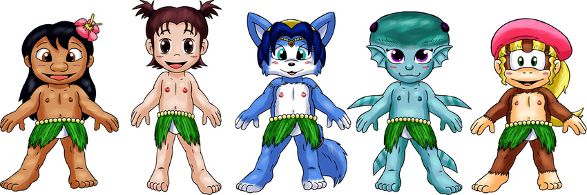 cub digimon disney dixie_kong female fish fox human hypnofire86 krystal lilo lilo_and_stitch mammal marine monkey nintendo panties plain_background primate princess_ruto star_fox suzie_wong the_legend_of_zelda underwear video_games white_background young