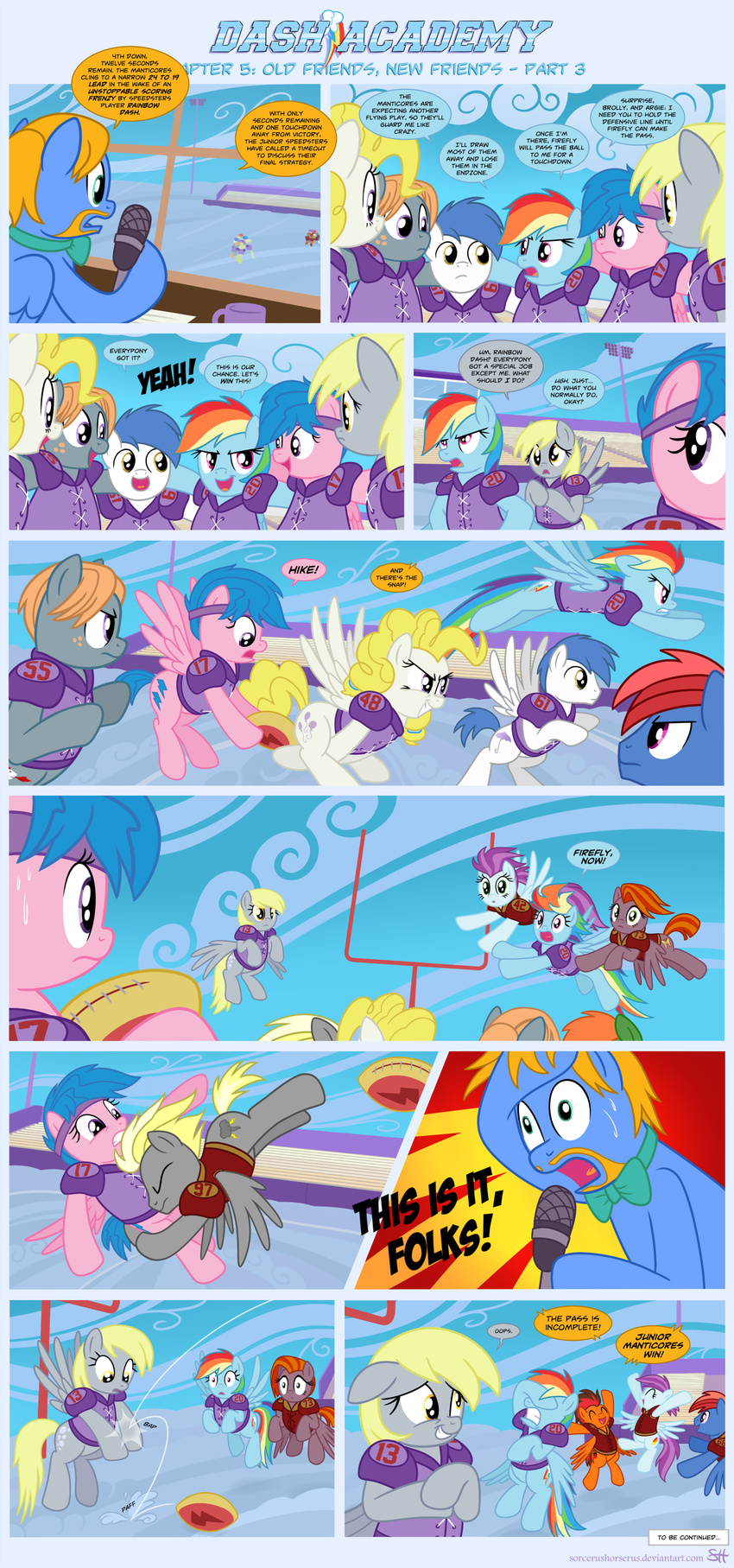 amber_eyes blonde_hair blush cloud comic cutie_mark dancing derpy_hooves_(mlp) dialog dialogue disappointed embarrased embarrassed english_text equine facepalm female feral firefly_(mlp) friendship_is_magic fur game grey_fur group hair horse male mammal multi-colored_hair my_little_pony pegasus pony rainbow_dash_(mlp) rainbow_hair sorcerushorserus sports surprise_(mlp) text uhoh uniform wings yellow_eyes