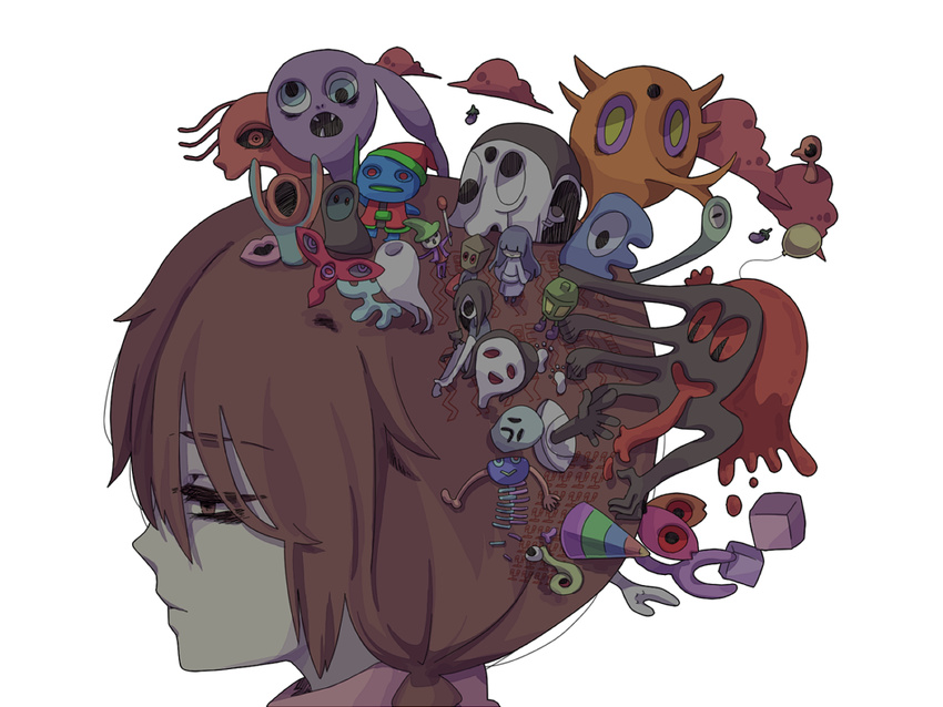 6274 bad_id bad_pixiv_id bags_under_eyes balloon black_sclera braid brown_eyes brown_hair chibi cloud cross_eyed expressionless eyes footprints hair_over_eyes hat lips long_hair madotsuki monster mouth open_mouth portrait profile red_eyes shapes short_hair smile solo surreal tired transparent_background wand yume_nikki