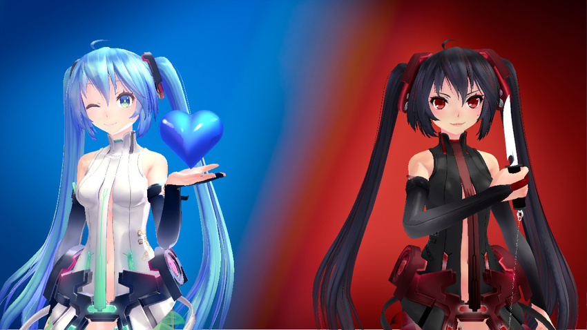 cg hatsune_miku miku_append vocaloid vocaloid_append wallpaper zatsune_miku