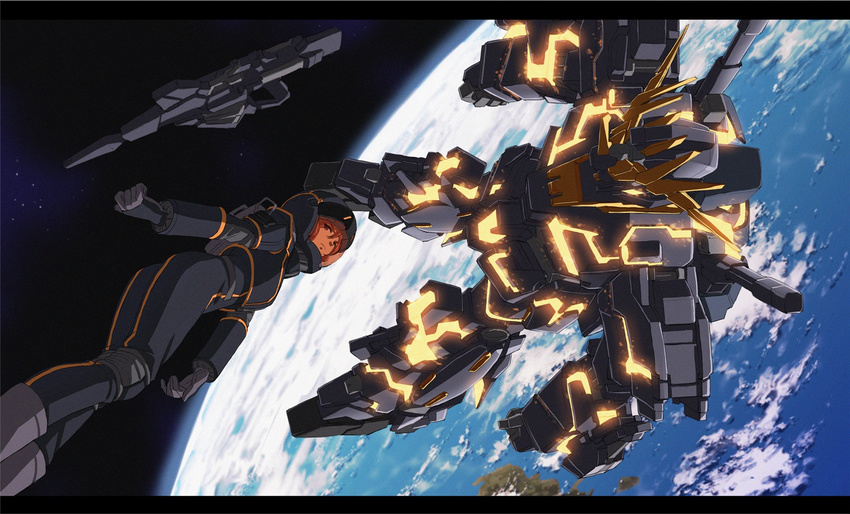 earth marida_kruz mobile_suit_gundam mobile_suit_gundam_unicorn space unicorn_gundam_banshee