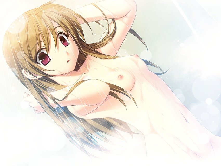 1girl breasts game_cg highres long_hair nude red_eyes small_breasts solo