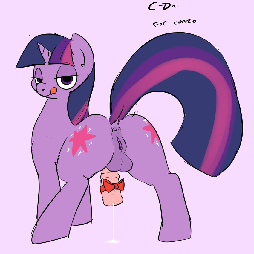 anus balls bow_tie butt clopper-dude cutie_mark equine feral friendship_is_magic fur hair herm horn horse horsecock intersex licking licking_lips mammal my_little_pony penis pony precum presenting purple_eyes purple_fur pussy raised_tail solo tongue twilight_sparkle_(mlp) two_tone_hair unicorn