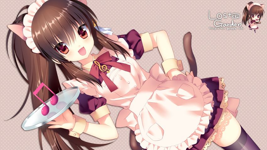 sakura_neko tagme thighhighs waitress wallpaper