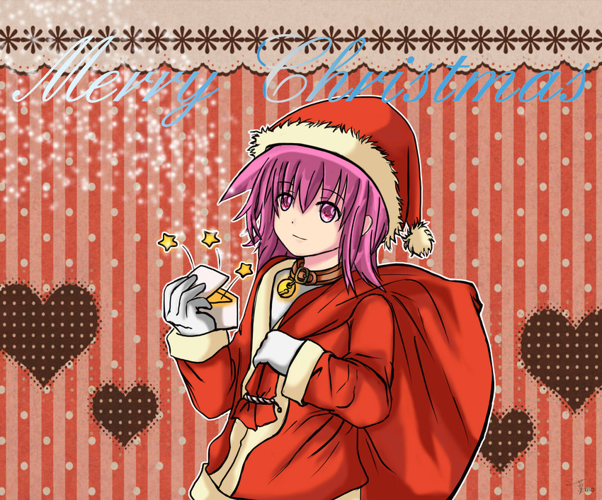 box highres merry_christmas miyanaga_teru red_hair saki santa_costume short_hair solo