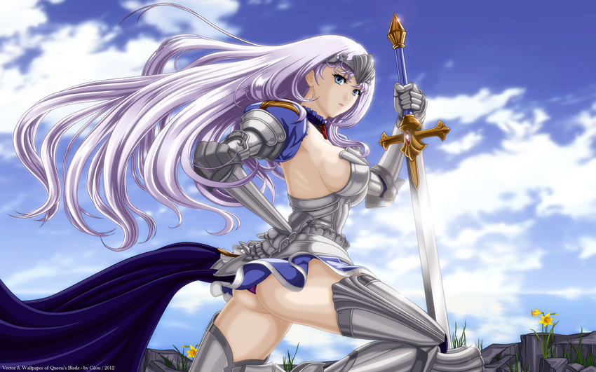 annelotte armor ass queen's_blade sword underwear vector weapon