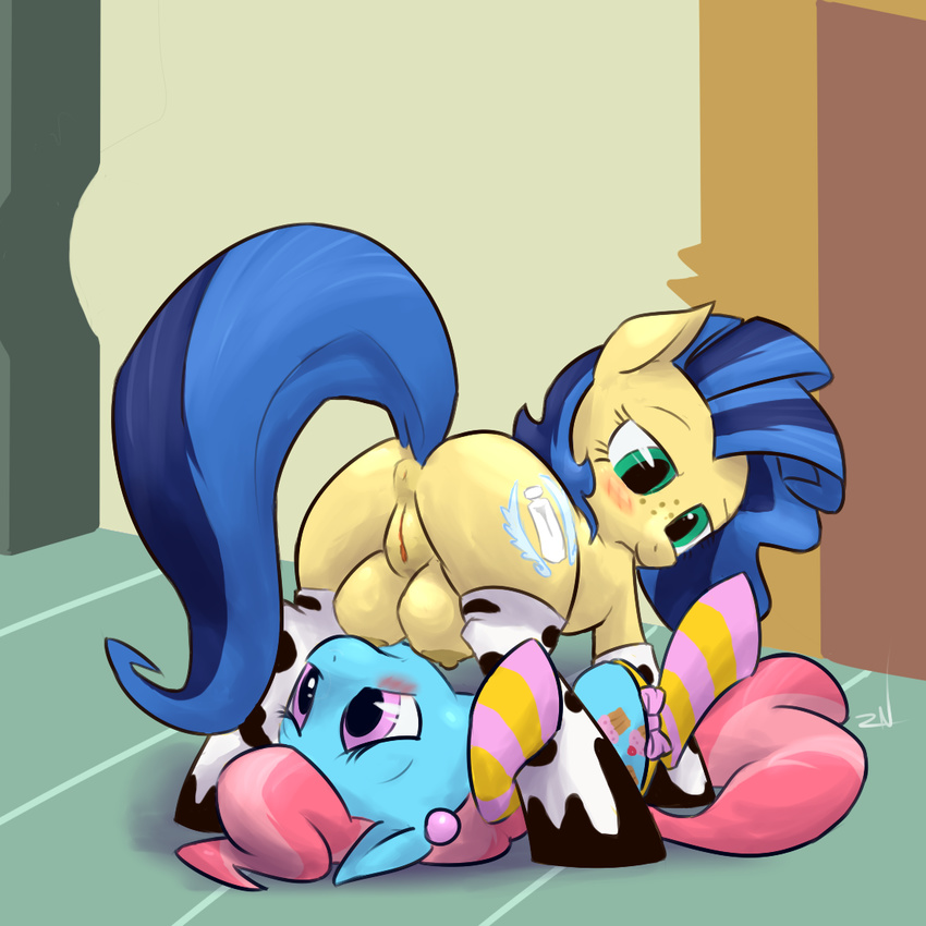 blush cup_cake_(mlp) equine female feral freckles friendship_is_magic horse lesbian mammal milky_way_(character) mrs_cake_(mlp) my_little_pony ponchuzn pony pussy puszn teats