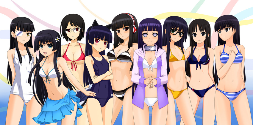 akiyama_mio amagami animal_ears asobi_ni_iku_yo! ayatsuji_tsukasa bikini cleavage durarara!! eyepatch futaba_aoi gokou_ruri hyuuga_hinata k-on! kenken megane naruto nekomimi ore_no_imouto_ga_konnani_kawaii_wake_ga_nai sakamoto_mio saten_ruiko sonohara_anri strike_witches swimsuits to_aru_kagaku_no_railgun to_aru_majutsu_no_index