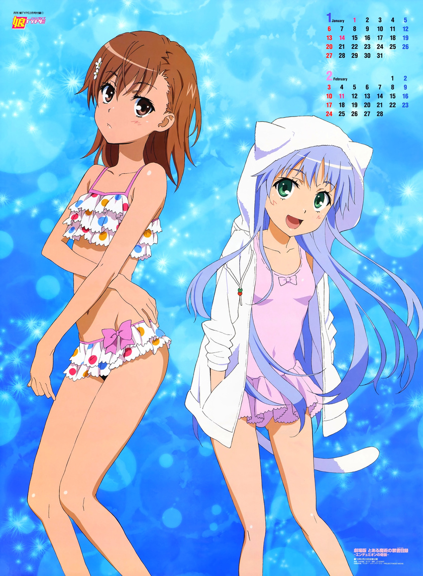 bikini calendar index misaka_mikoto swimsuits tanaka_yuuichi to_aru_kagaku_no_railgun to_aru_majutsu_no_index