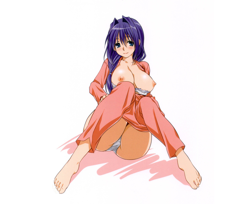 barefoot bra breasts kanon minase_akiko mitarashi_kousei nipples panties photoshop underwear