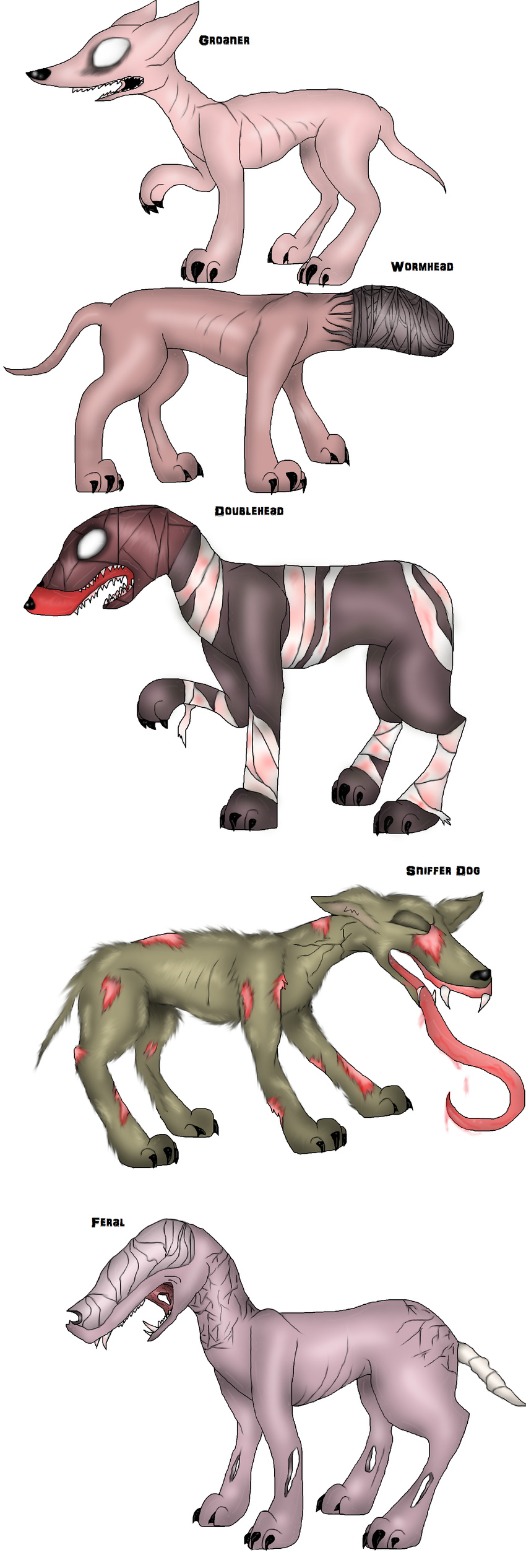bandage canine claws creepy dog doublehead fangs feral feral_(silent_hill) groaner mammal muscles plaguedogs123 plain_background rotting silent_hill silent_hill_3 silent_hill_4 silent_hill_homecoming sniffer_dog video_games white_background wormhead