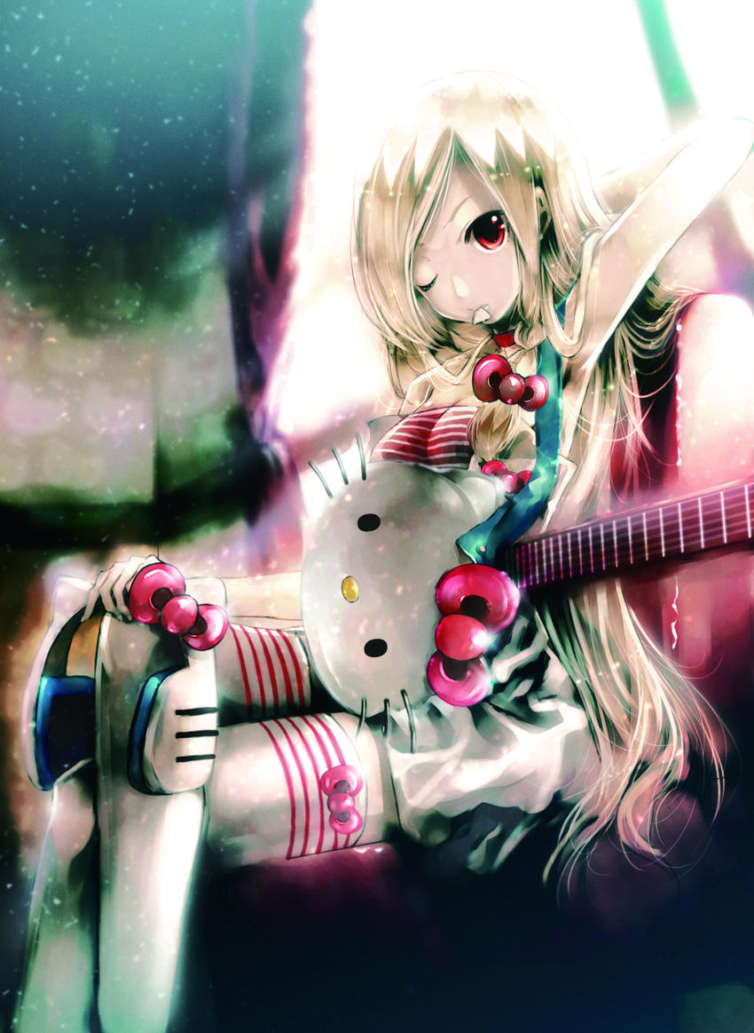 guitar hello_kitty kei tagme thighhighs