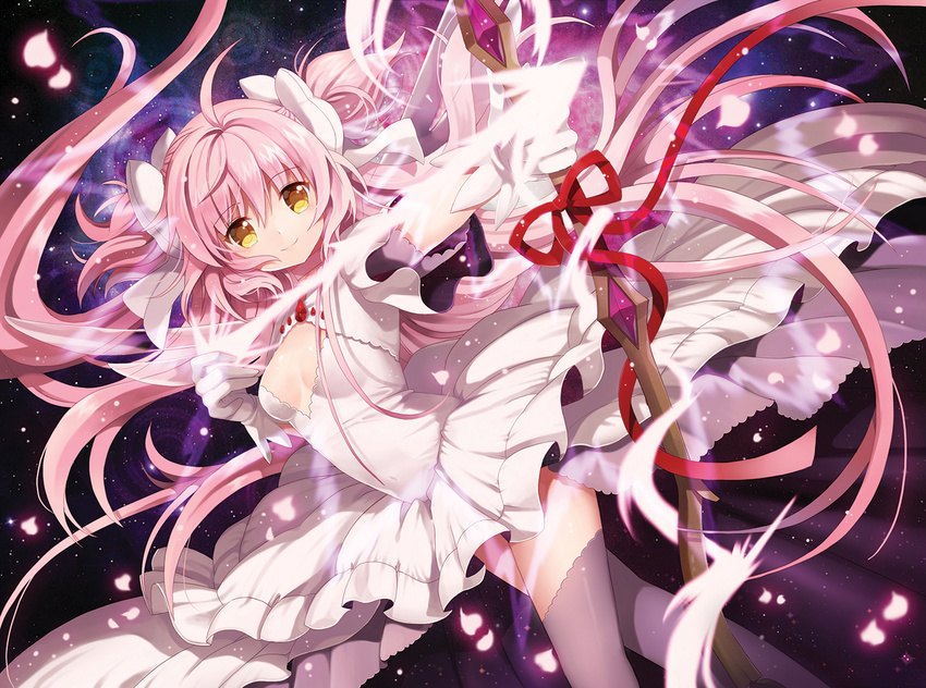 dress kaname_madoka mahou_shoujo_madoka_magica rednian thighhighs ultimate_madoka