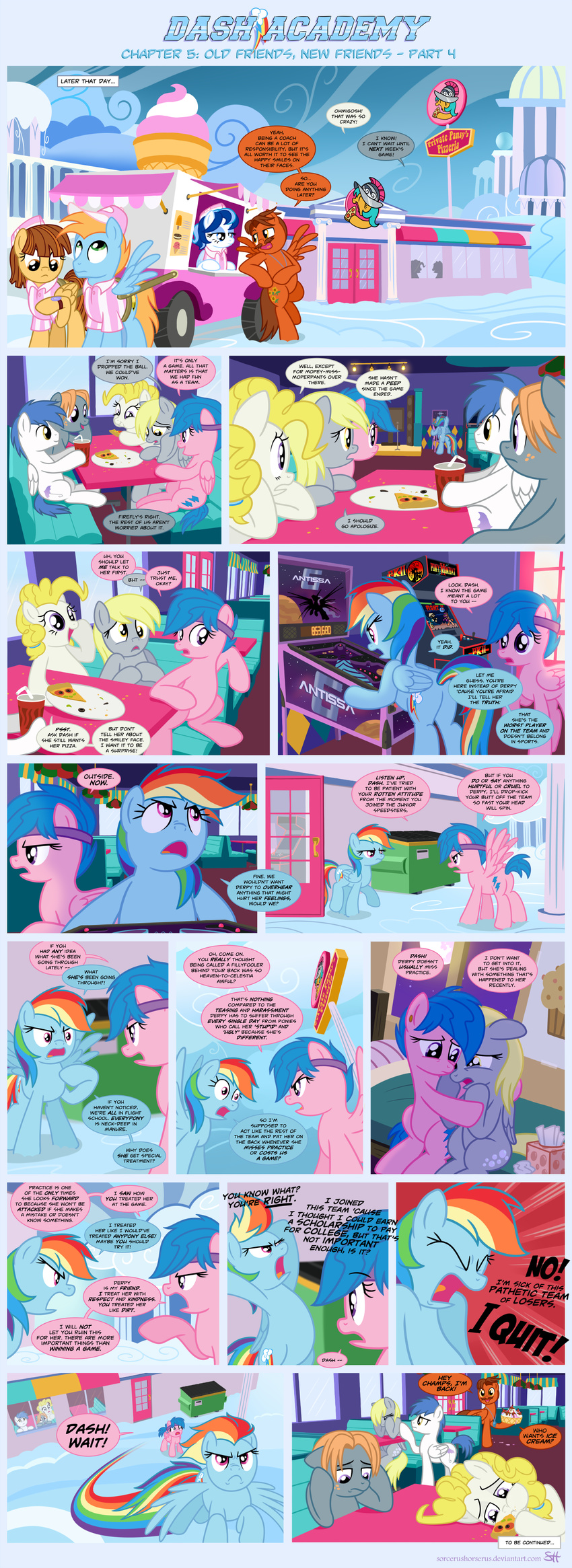 angry argument blonde_hair blush cloud comic cutie_mark dancing derpy_hooves_(mlp) dialog disappointed english_text equine facepalm female feral firefly_(mlp) friendship_is_magic fur grey_fur group hair horse ice_cream male mammal multi-colored_hair my_little_pony pegasus pony rainbow_dash_(mlp) rainbow_hair sorcerushorserus sports surprise_(mlp) text uniform wings yellow_eyes