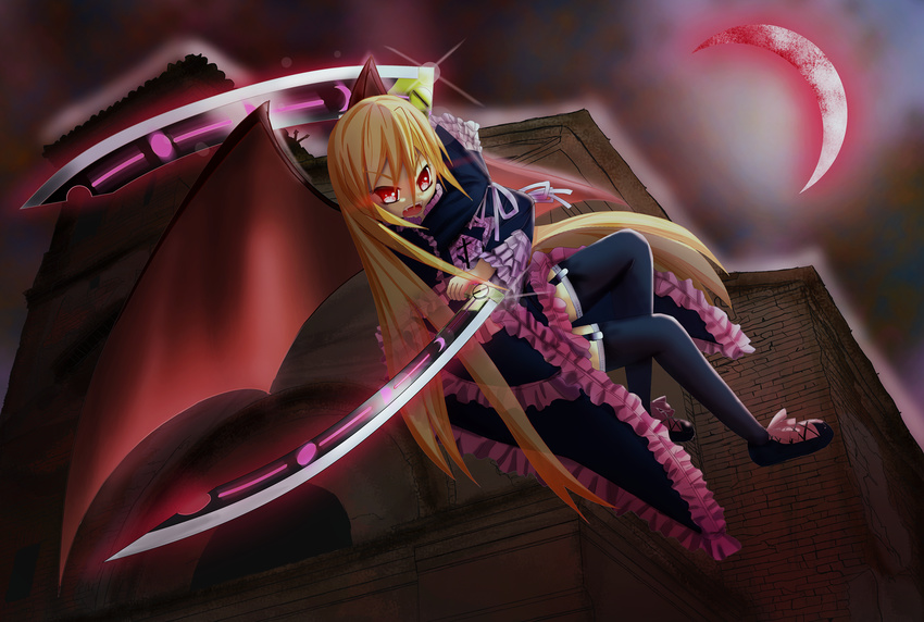 blonde_hair goth-loli gyony red_eyes vampire weapon