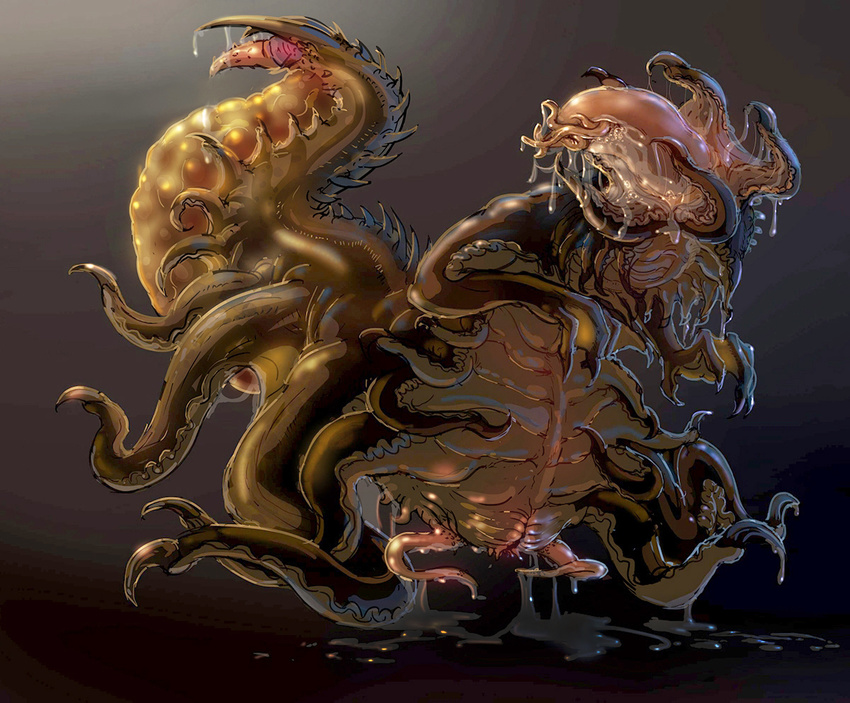 egg female feral monster nightmare_fuel plain_background slime tentacles what what_has_science_done