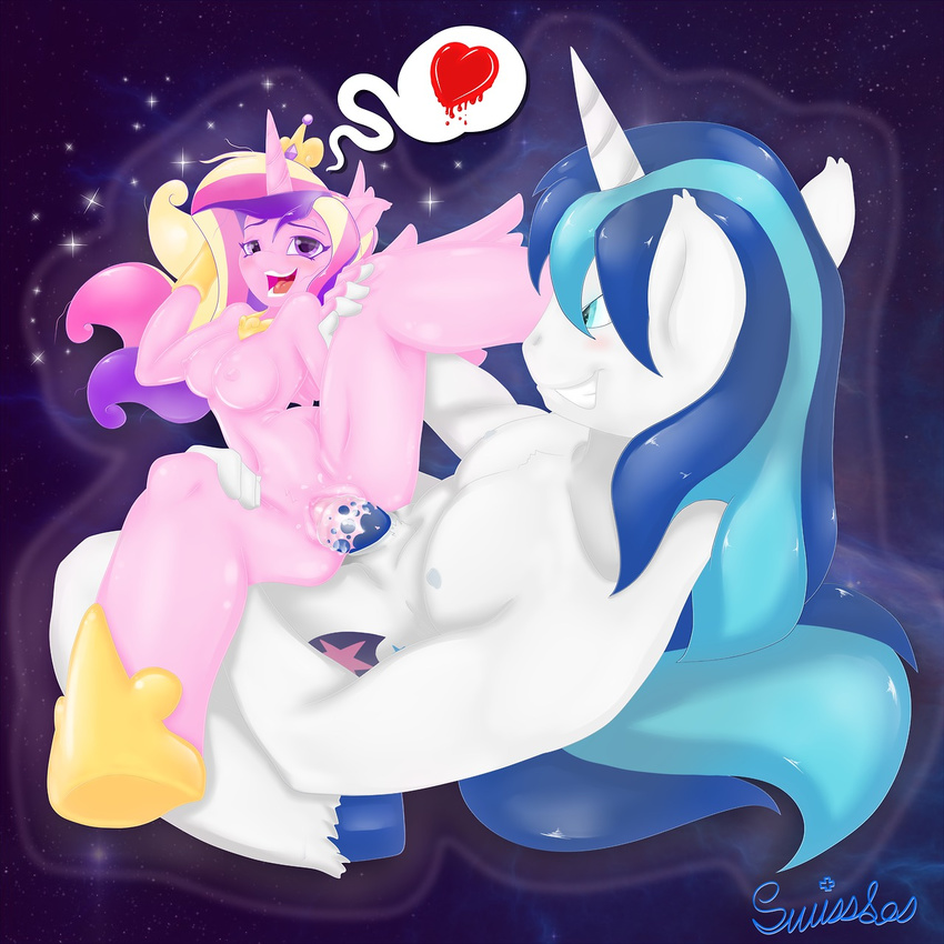 &lt;3 anthro anthrofied blue_eyes breasts cutie_mark duo equine female fetlocks friendship_is_magic hair hooves horn horse horsecock male mammal multi-colored_hair my_little_pony penetration penis pony princess_cadance_(mlp) purple_eyes pussy sex shining_armor_(mlp) signature straight swissleos unicorn vaginal vaginal_penetration winged_unicorn wings