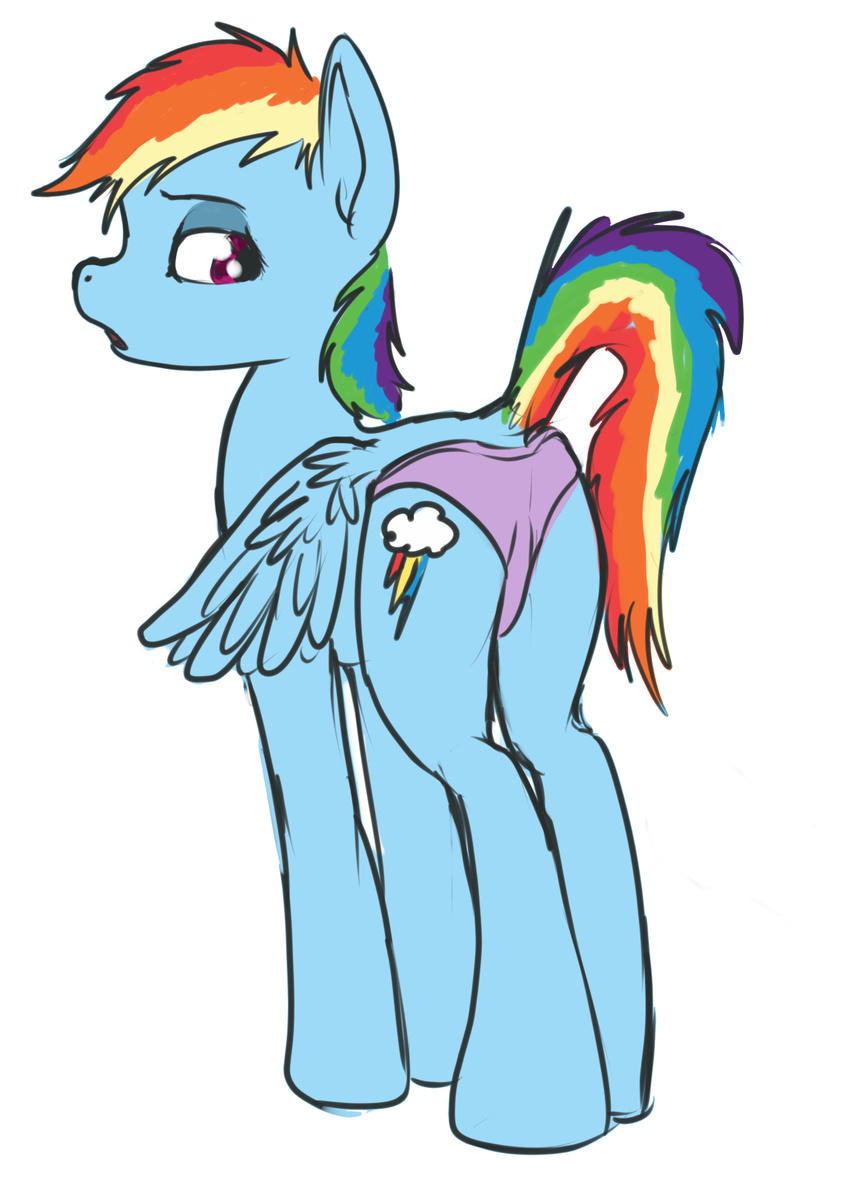 equine female feral friendship_is_magic kaykay430 looking_back mammal my_little_pony panties pegasus rainbow_dash_(mlp) solo underwear wings