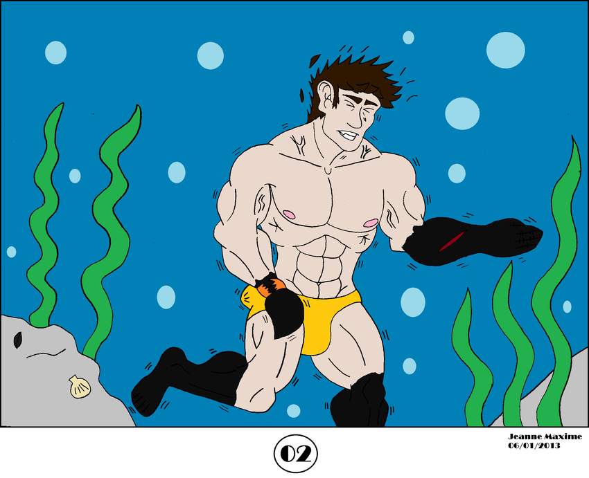 biceps cetacean comic human male mammal marine maxime-jeanne muscles orca transformation