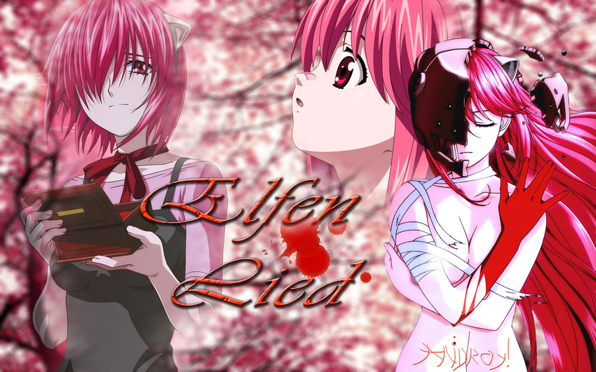 2girls elfen_lied lucy pink_hair tagme