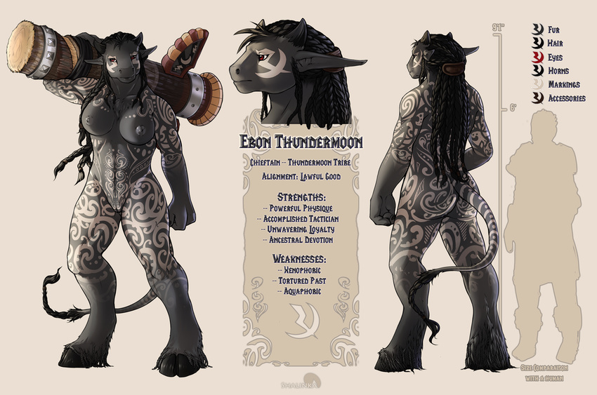 breasts ebon_thundermoon female hooves horn mammal model_sheet pussy red_eyes shalinka tauren video_games warcraft world_of_warcraft