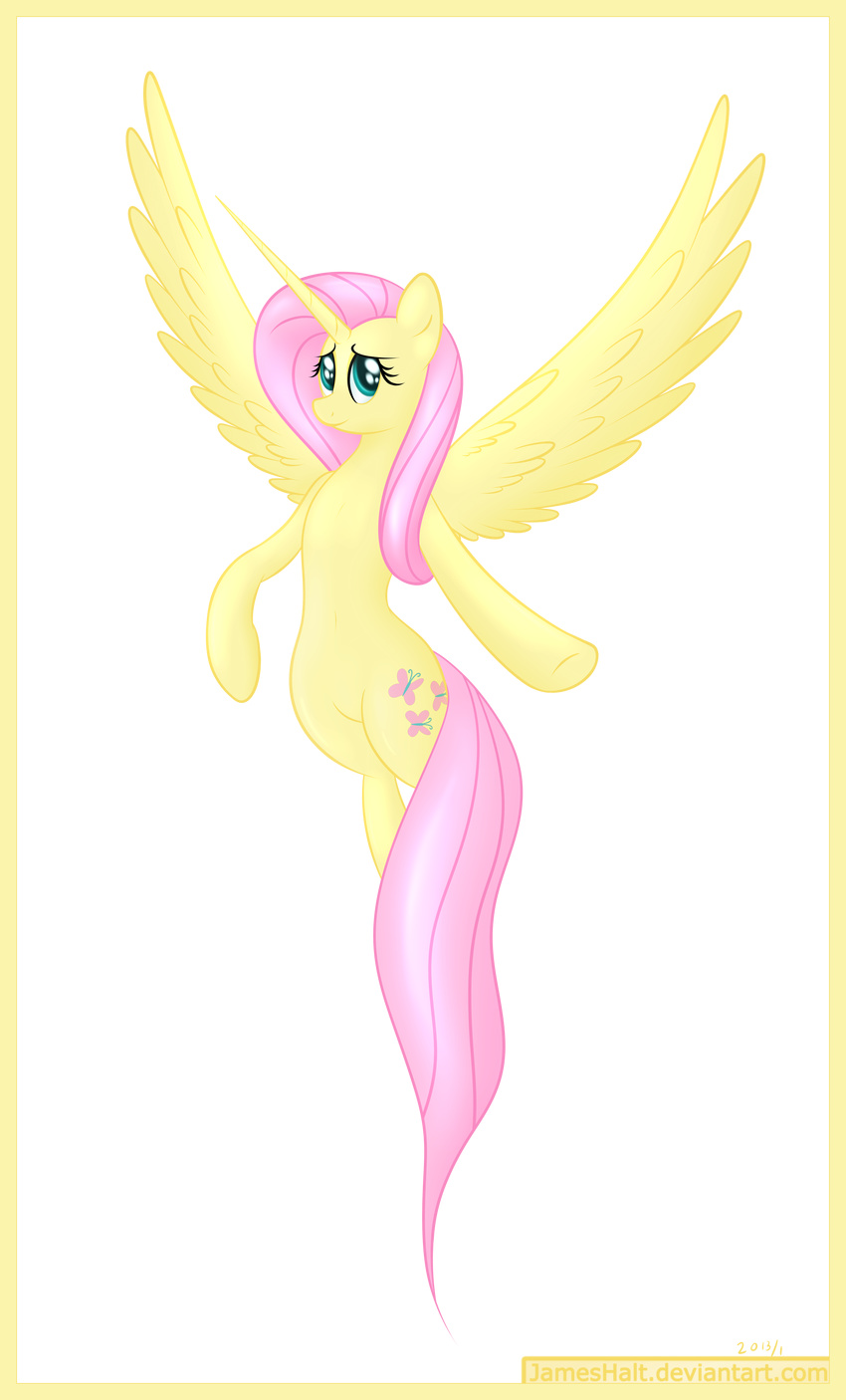 absurd_res alpha_channel border cutie_mark equine female feral fluttershy_(mlp) friendship_is_magic green_eyes hair hi_res horn horse jameshalt looking_at_viewer mammal my_little_pony pink_hair plain_background pony smile solo super_res text transparent_background unicorn winged_unicorn wings yellow_body