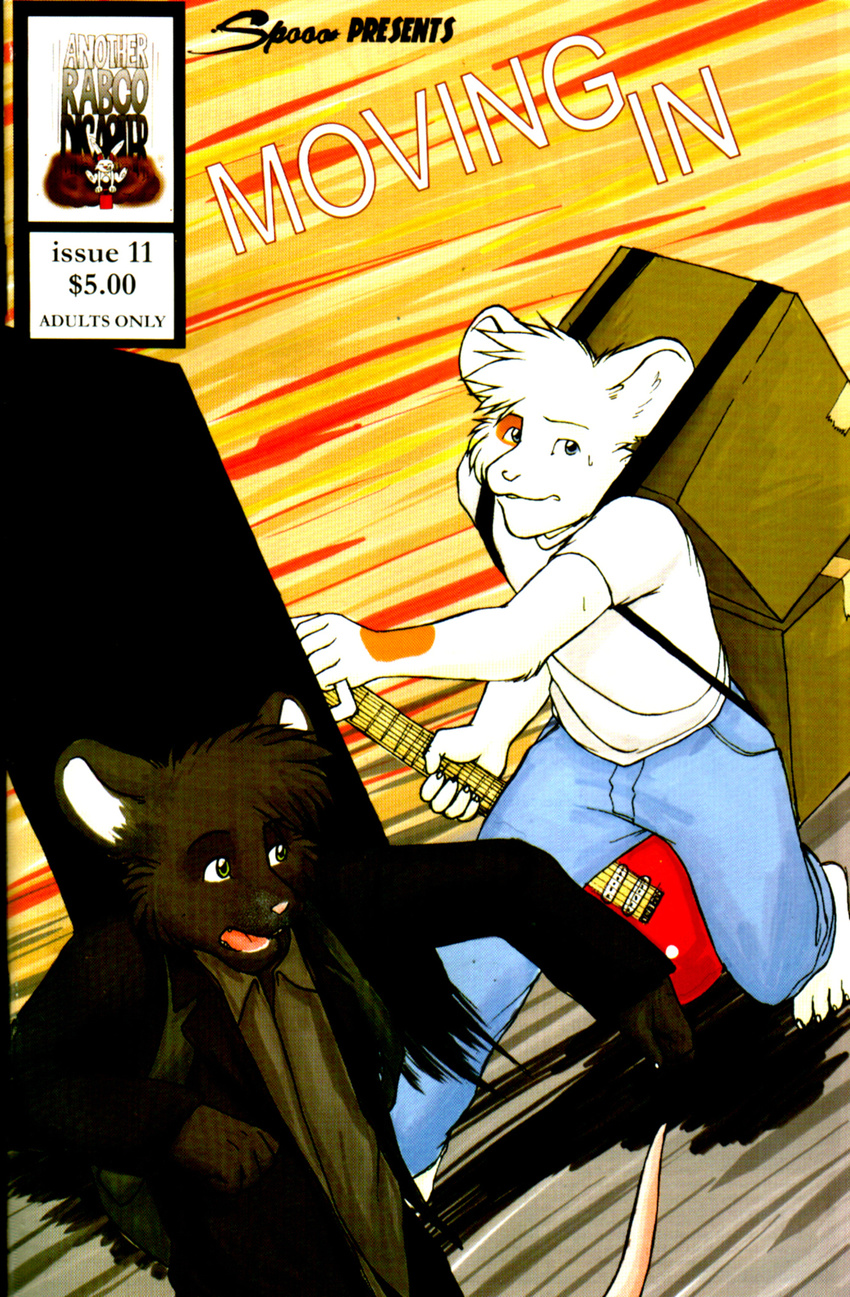 comic couple cover guitar luggage male meesh mouse moving_in_(meesh) rodent