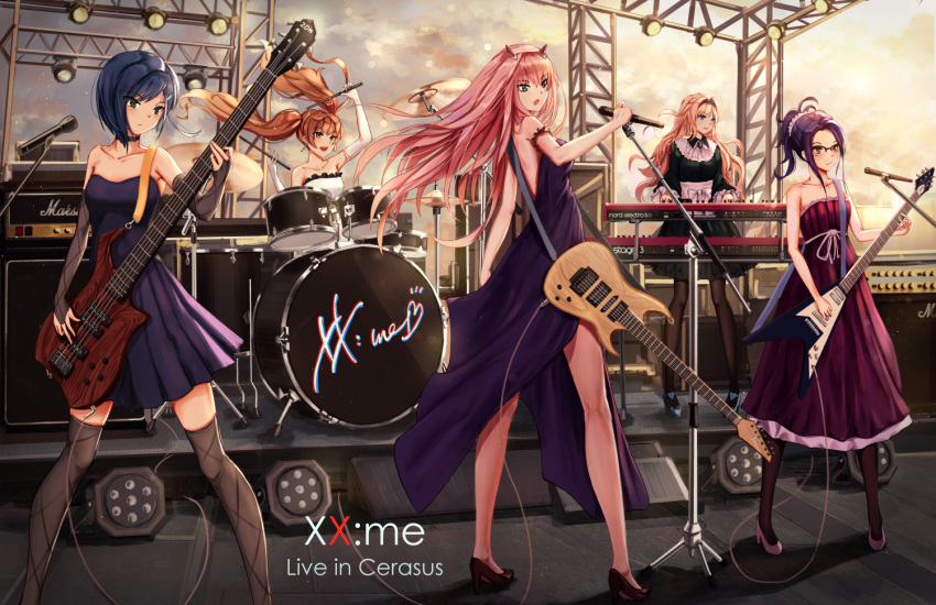 darling_in_the_franxx drums group guitar horns ichigo_(darling_in_the_franxx) ikuno_(darling_in_the_franxx) instrument kokoro_(darling_in_the_franxx) miku_(darling_in_the_franxx) moon_yuzuriha piano zero_two