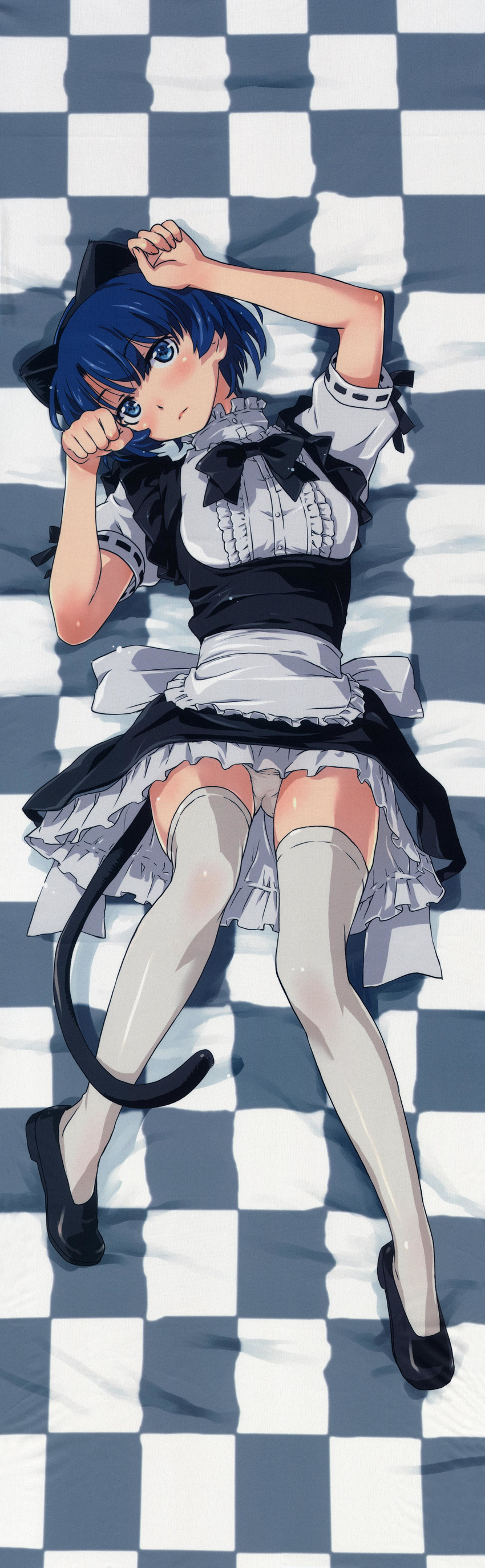 1girl absurdres animal_ears ano_natsu_de_matteru cameltoe cat_ears cat_tail dakimakura highres long_image maid nekomimi panties tail tall_image tanigawa_kanna thighhighs underwear uon_taraku