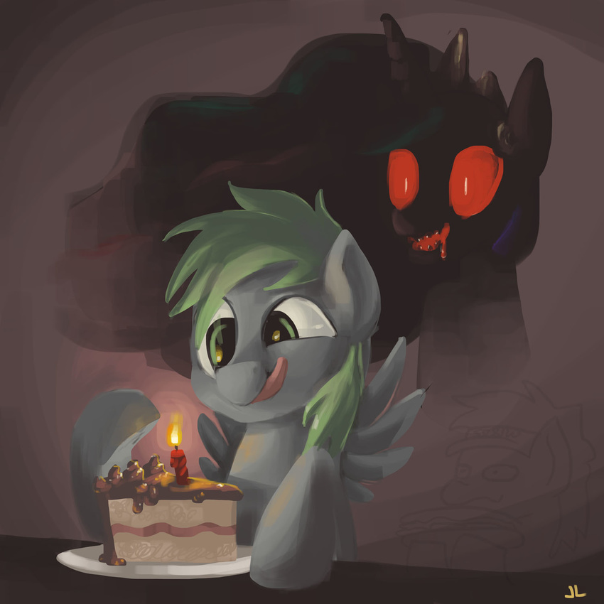 1:1 2012 blonde_hair cake candle crown derpy_hooves_(mlp) dessert docwario duo equid equine feathered_wings feathers female feral food friendship_is_magic hair hasbro headgear hi_res licking licking_lips mammal my_little_pony mythological_creature mythological_equine mythology pegasus princess_celestia_(mlp) red_eyes self_lick tongue tongue_out wings
