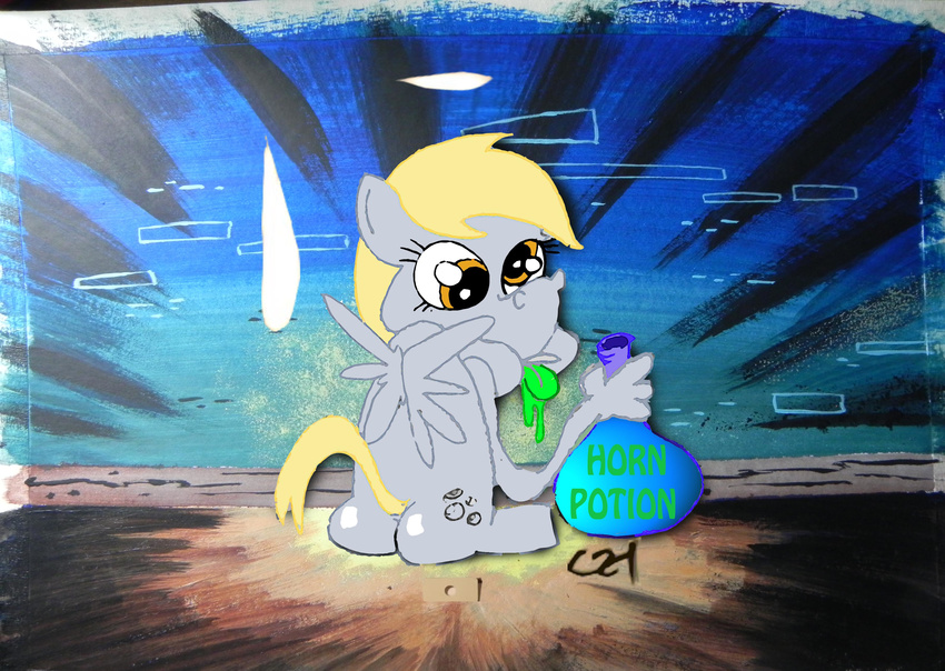 2013 art butt cutie_mark derpy_hooves_(mlp) equine female friendship_is_magic hair horse my_little_pony pegasus pony solo traditional what what_has_science_done wings