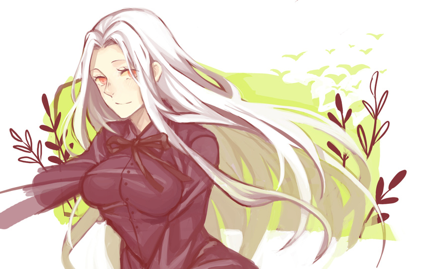 fate/zero fate_(series) irisviel_von_einzbern long_hair red_eyes solo white_hair x77549