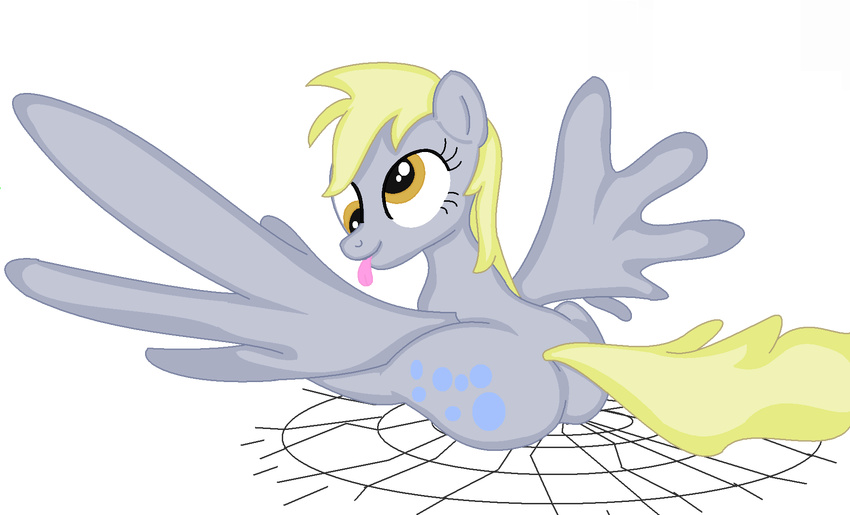 alpha_channel big_butt blonde_hair butt cutie_mark derpy_hooves_(mlp) equine female feral friendship_is_magic fur grey_feathers grey_fur hair horse looking_at_viewer looking_back mammal my_little_pony pegasus pony presenting presenting_hindquarters smile solo tumiohax wings yellow_eyes