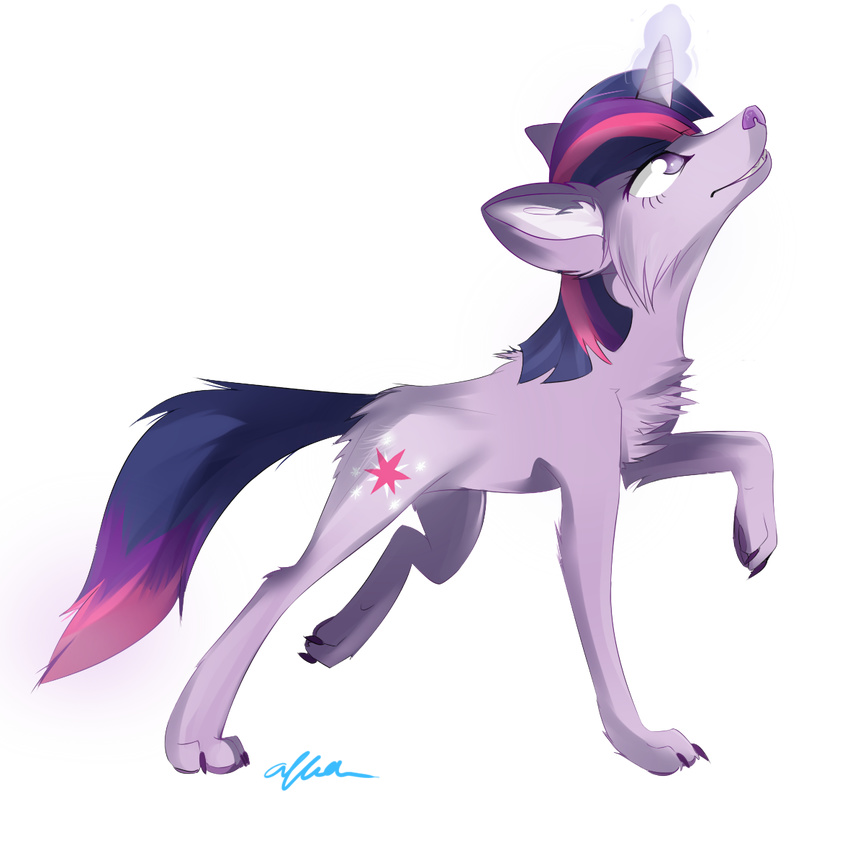 affanita alpha_channel canine cutie_mark female feral friendship_is_magic fur hair horn magic mammal multi-colored_hair my_little_pony plain_background purple_eyes purple_fur purple_hair signature solo transparent_background twilight_sparkle_(mlp) wolf