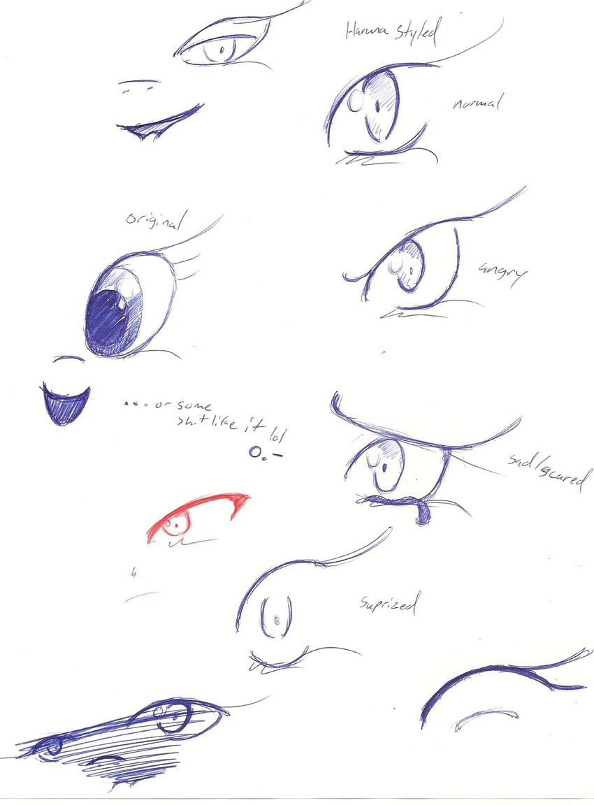 ambiguous_gender angry blue_eyes close-up crying dj.haruna_dash equine expressions eyelashes eyes female horse ink_drawing mammal my_little_pony open_smile pen_(art) plain_background pony red_eyes scared sketch surprise tears text traditional_media white_background