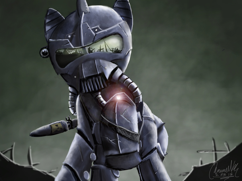 armor equine fallout fallout_equestria friendship_is_magic horse mammal my_little_pony nuke pony solo steel_ranger t-45d_power_armor turbopower1000