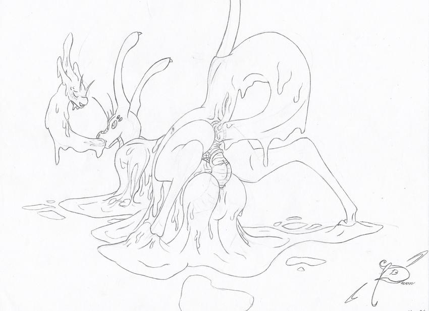 anal anal_insertion anal_penetration anal_vore anus butt deep_penetration female insertion magnificent-arsehole male penetration penis plain_background scalie sketch slime straight tentacles vore