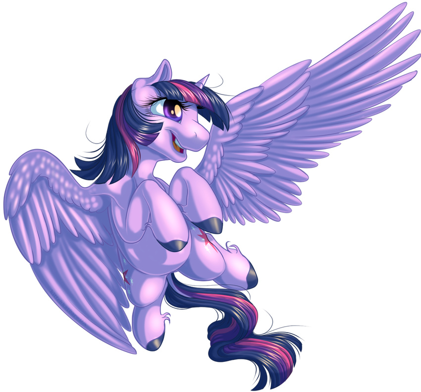 alpha_channel equine female feral flying friendship_is_magic hair horn horse kittehkatbar mammal multi-colored_hair my_little_pony plain_background pony purple_eyes solo transparent_background twilight_sparkle_(mlp) winged_unicorn wings
