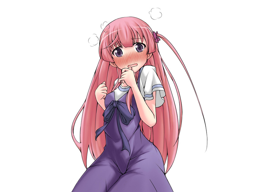 blush gasai_yuno long_hair mirai_nikki pink_hair