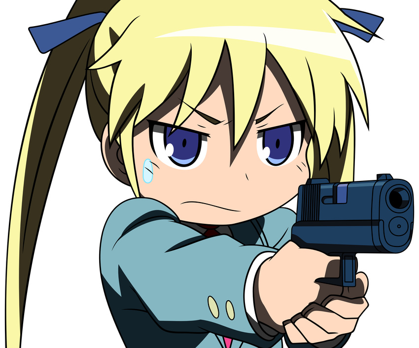 blonde_hair gun kill_me_baby sonya weapon