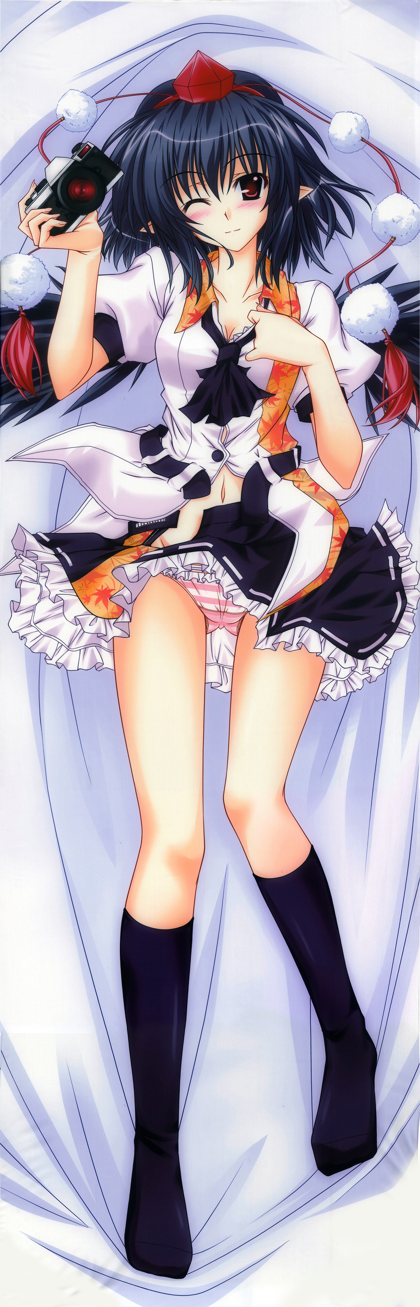 aoi_hiro dakimakura dress fixed jpeg_fix pantsu shameimaru_aya touhou wings