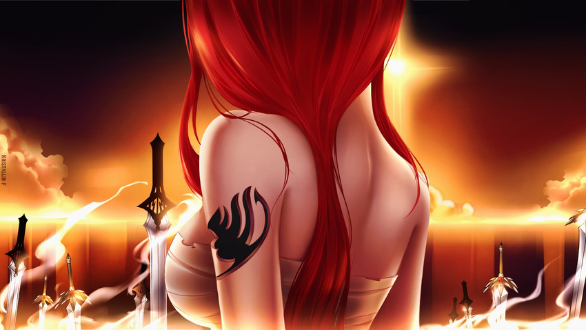 erza_scarlet fairy_tail sword tagme weapon